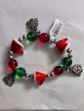 Pier 1 glass bead Christmas Bracelet